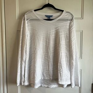 Simply Vera Vera Wang White Textured Long Sleeve Shirt | XL
